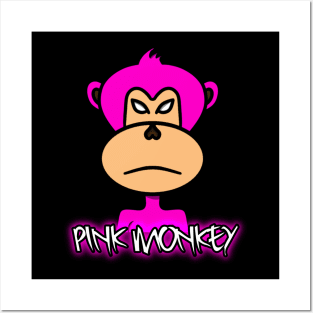 pink monkey Posters and Art